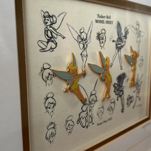 Framed Disney Tinkerbell Model Sheet Limited Edition Pin Set w/ COA #1824/7500 - Picture 5 of 8